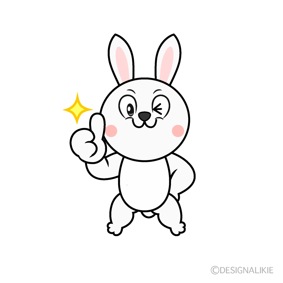 Thumbs Up White Rabbit Cartoon Character Image