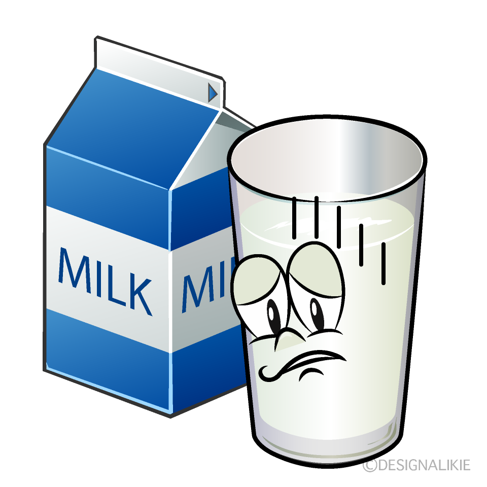 Depressed Milk Cartoon Character Image