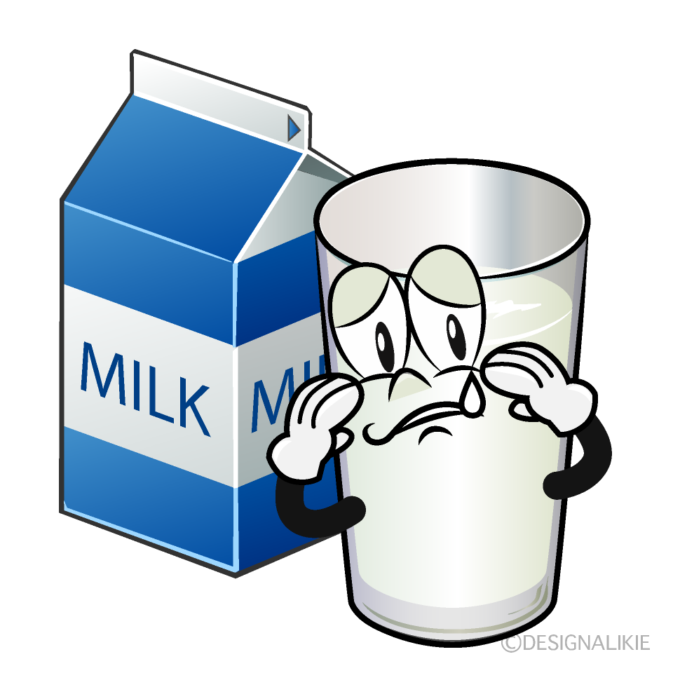 Sobbing Milk Cartoon Character Image