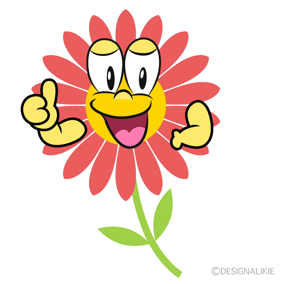 Thumbs up Flower Cartoon Character Image