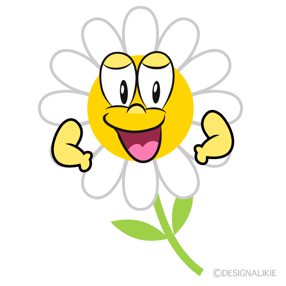 Confident Flower Cartoon Character Image