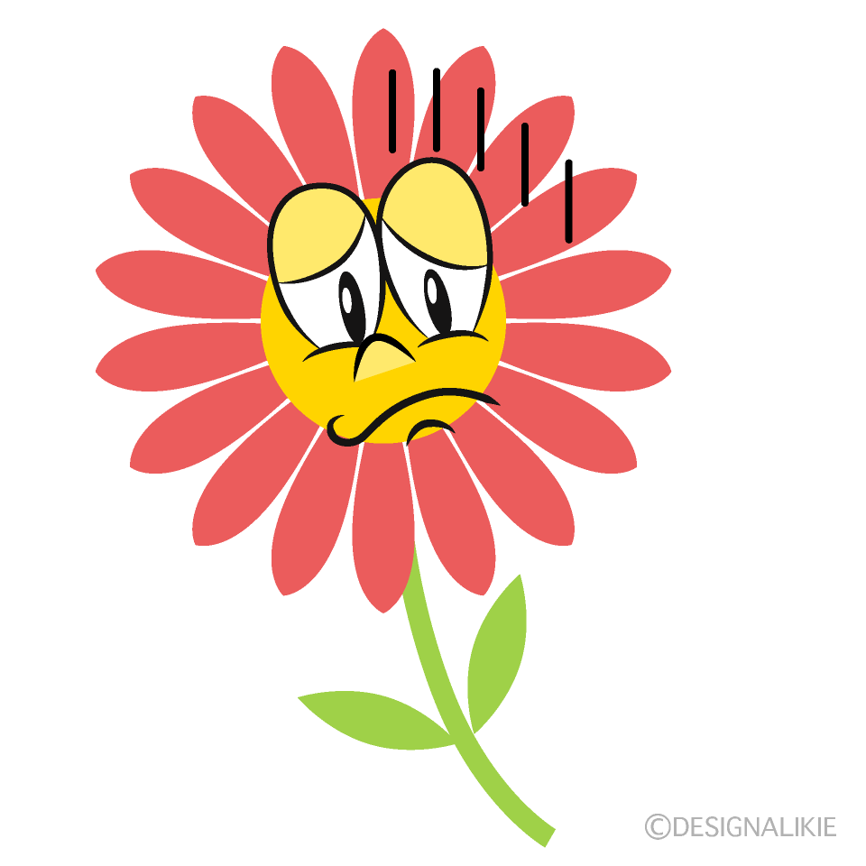 Depressed Flower Cartoon Character Image