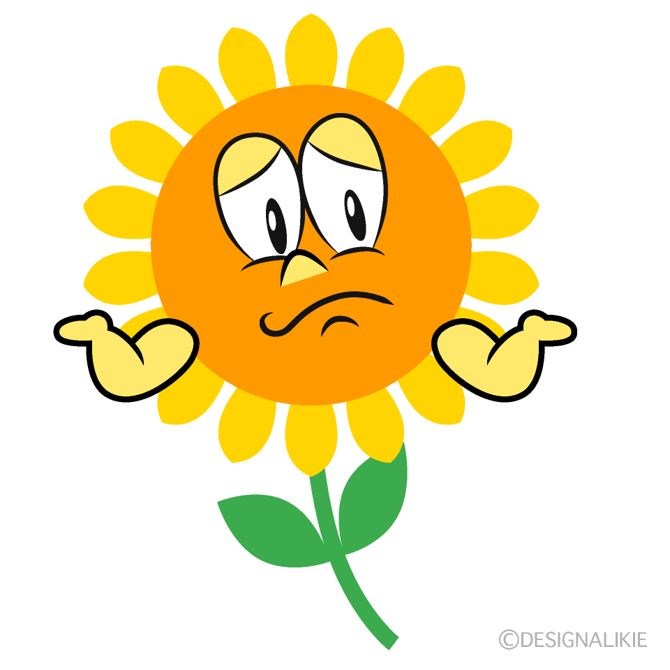 Troubled Flower Cartoon Character Image