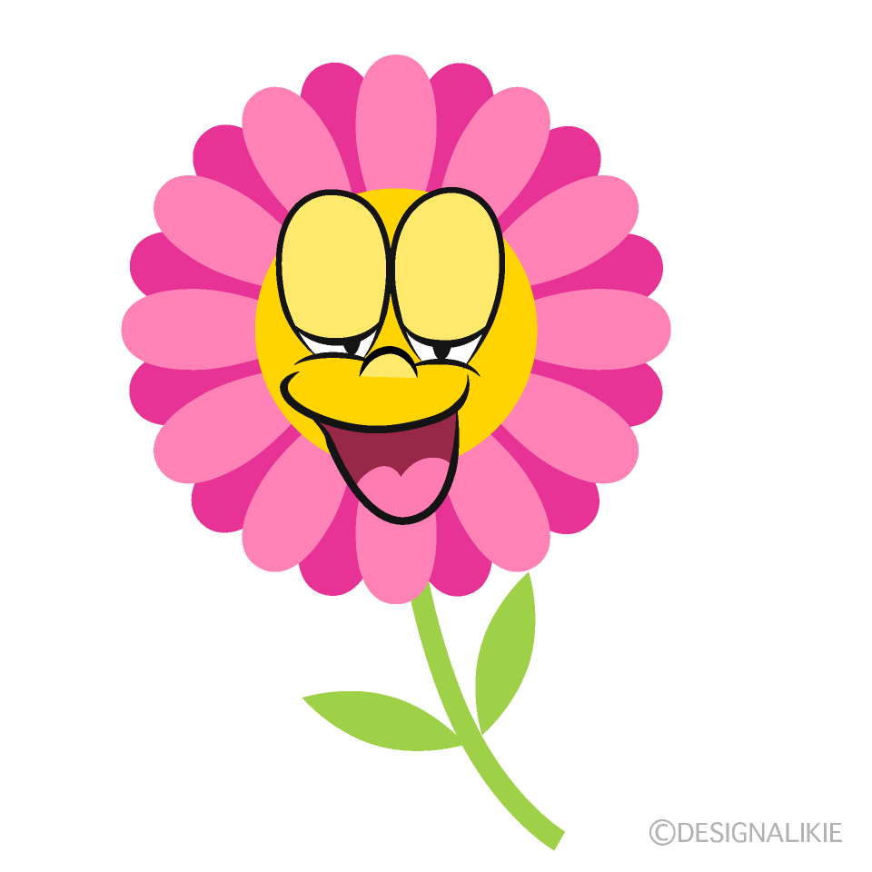 Relaxing Flower Cartoon Character Image