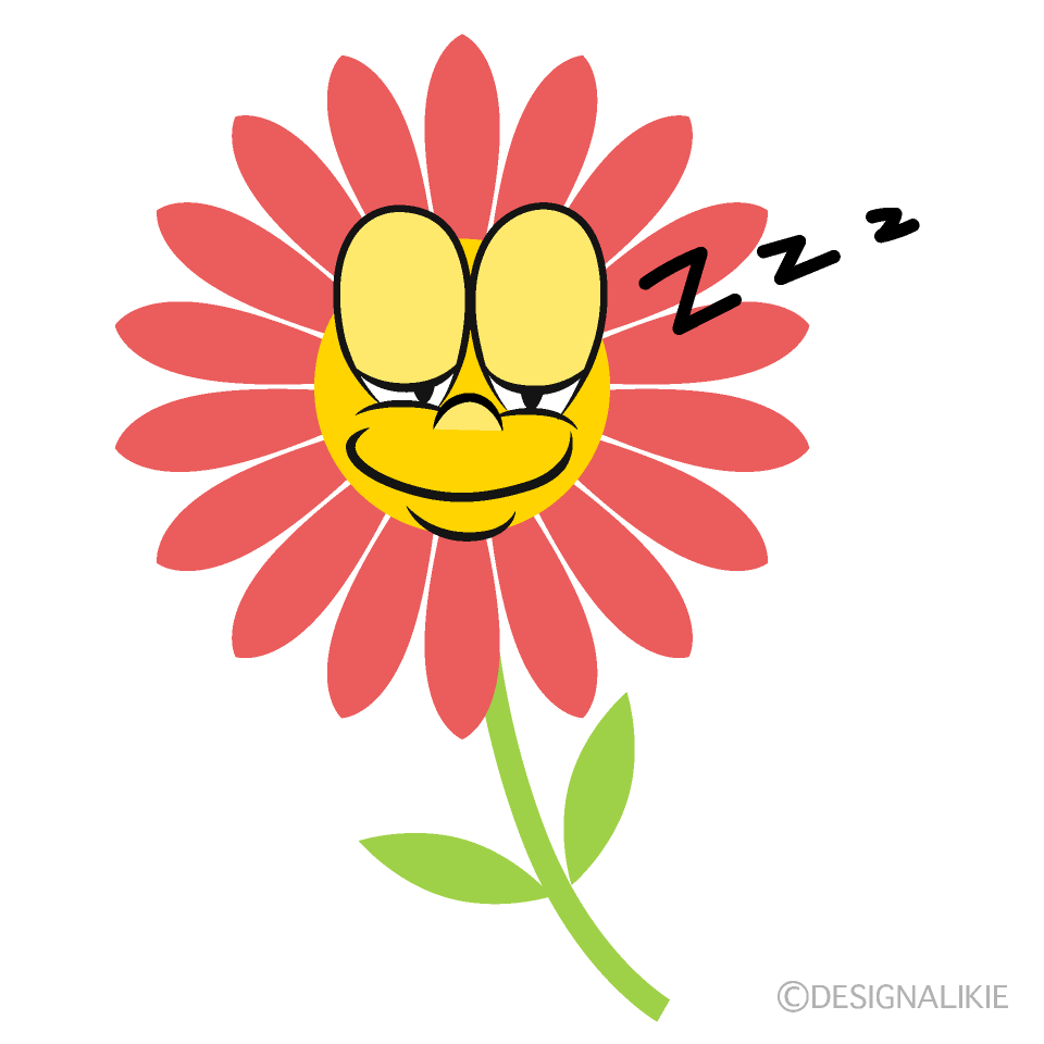 Sleeping Flower Cartoon Character Image