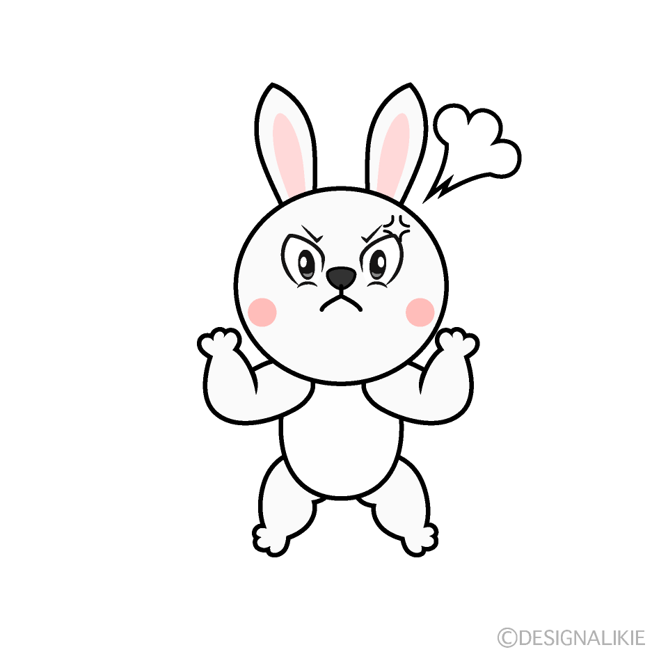 Angry White Rabbit Cartoon Character Image