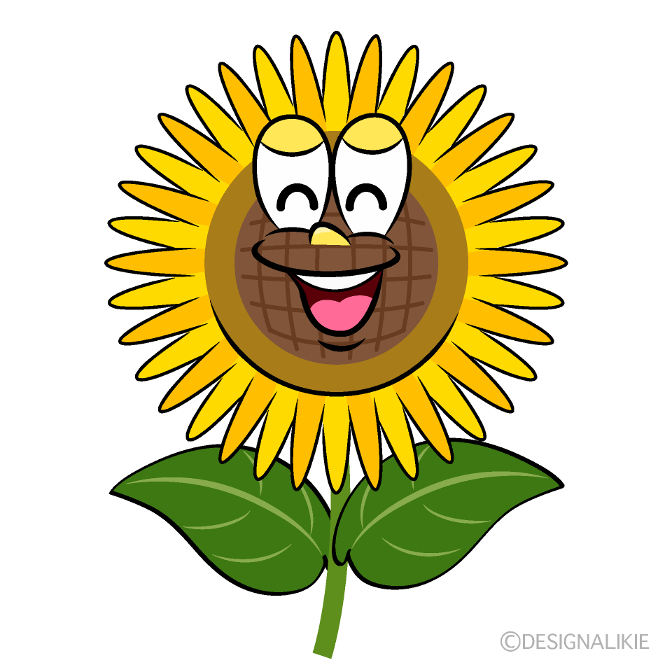 Smiling Sunflower Cartoon Character Image