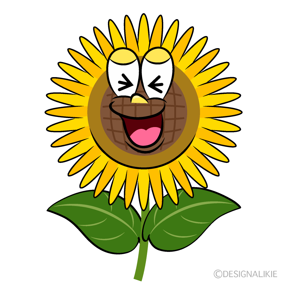 Laughing Sunflower Cartoon Character Image