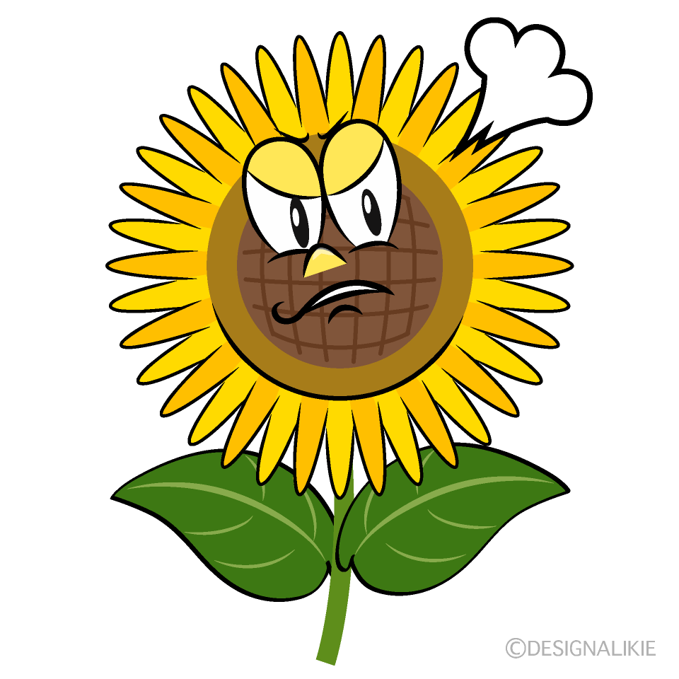 Angry Sunflower Cartoon Character Image