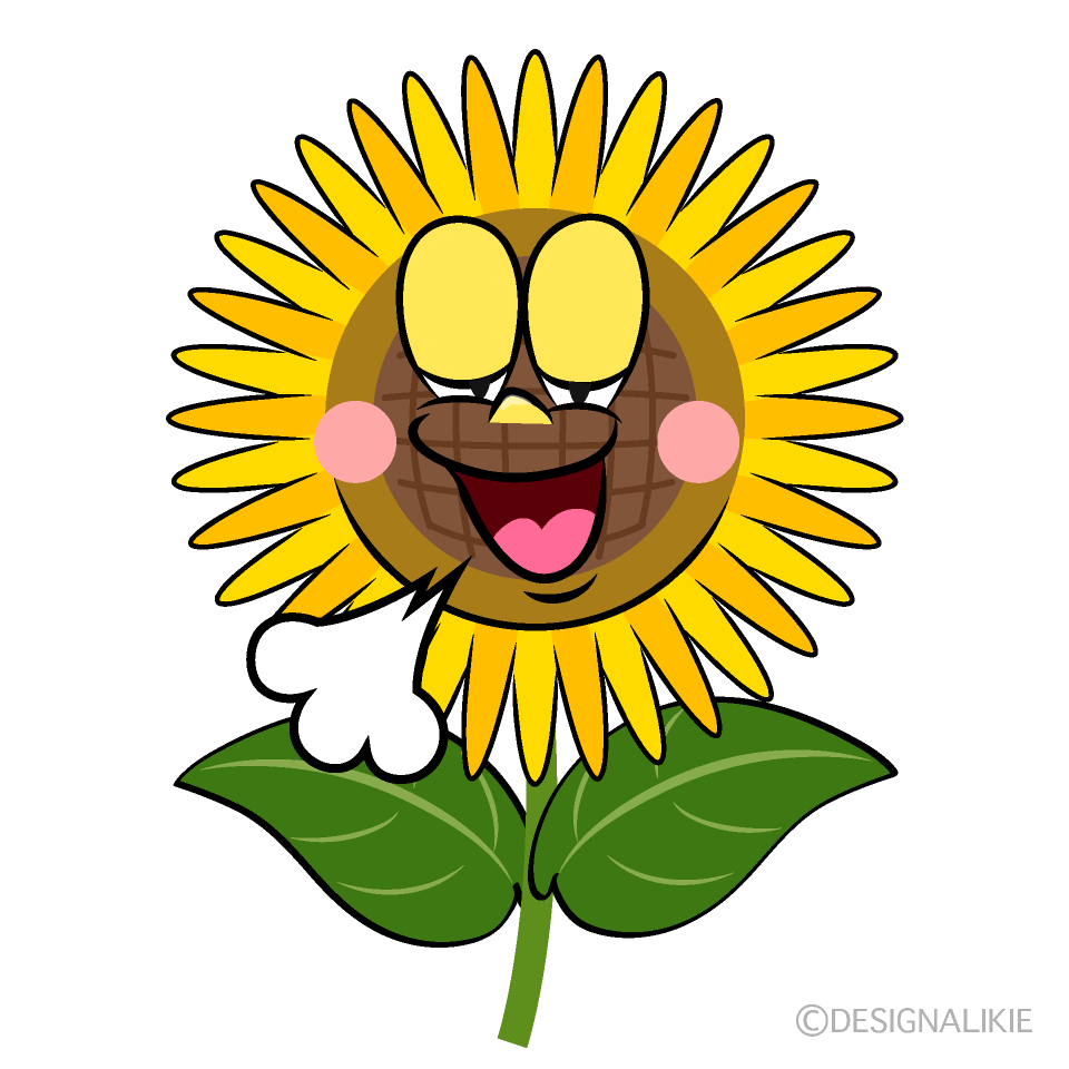 Relaxing Sunflower Cartoon Character Image