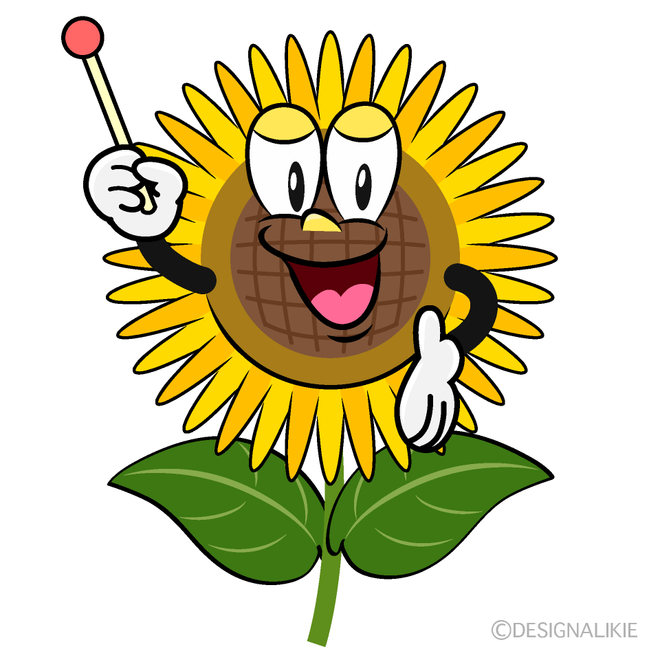 Speaking Sunflower Cartoon Character Image