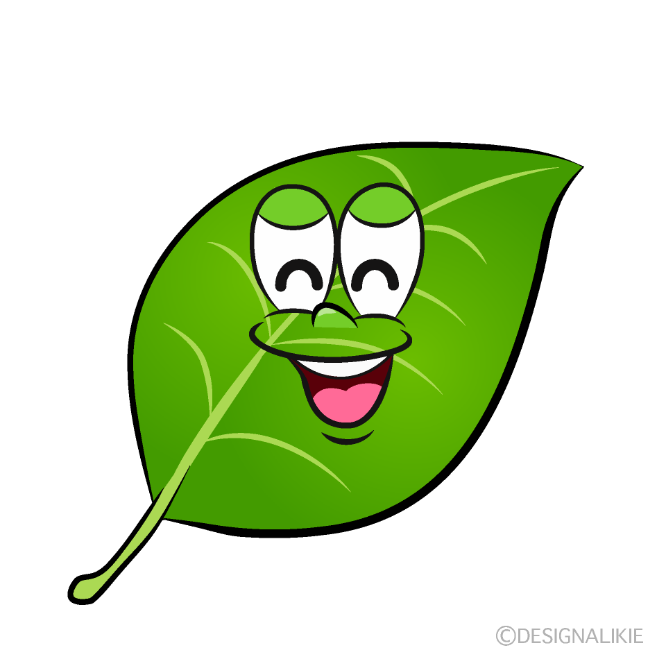 Smiling Leaf Cartoon Character Image