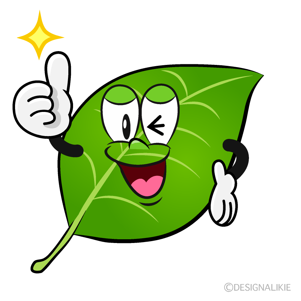 Thumbs up Leaf Cartoon Character Image
