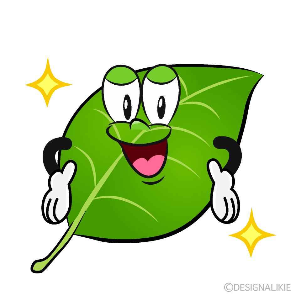 Confident Leaf Cartoon Character Image