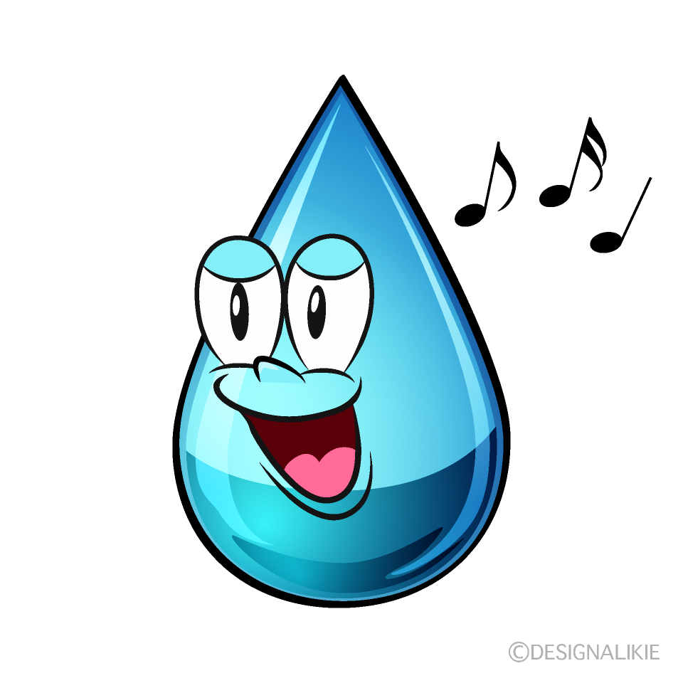Singing Water Drop Cartoon Character Image