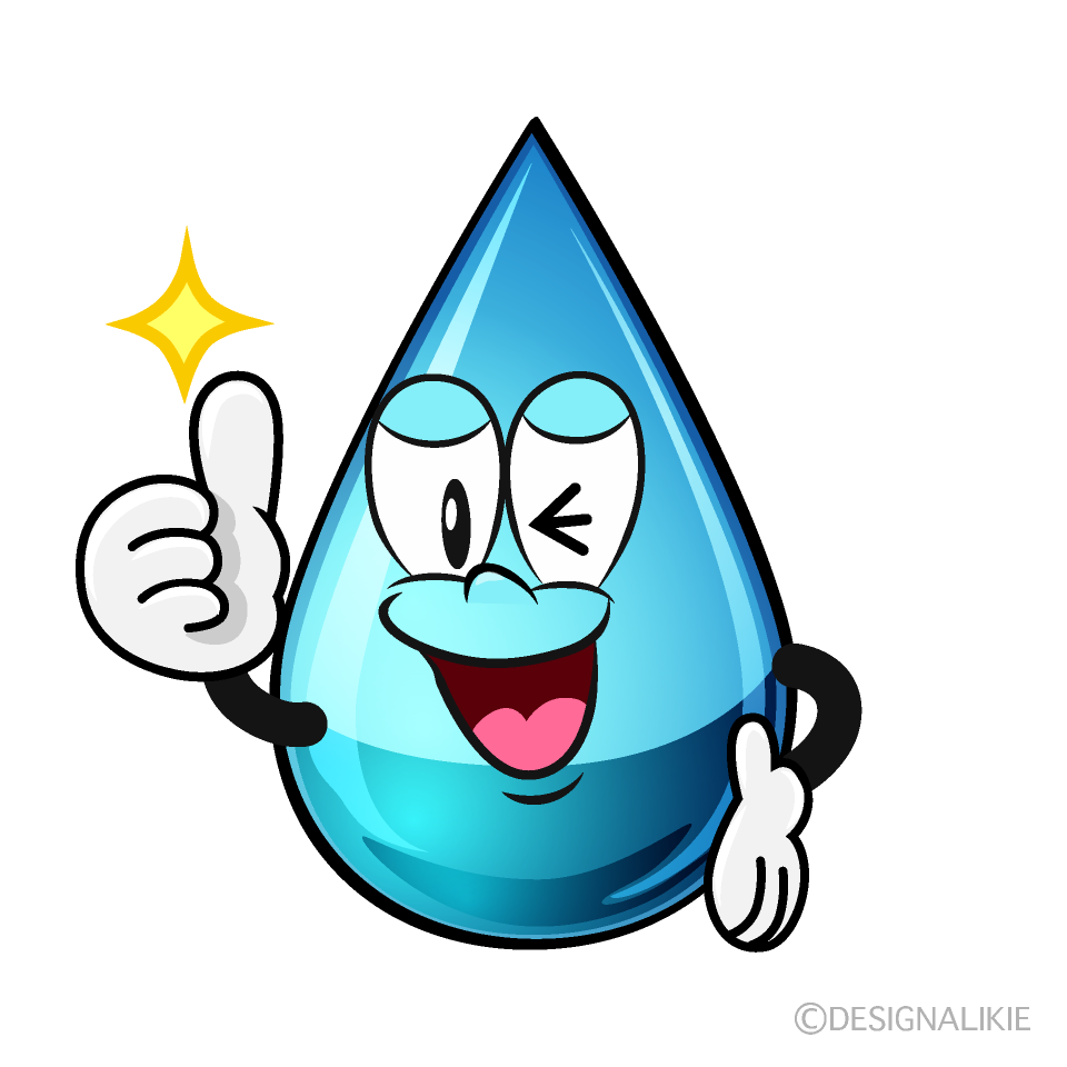 Thumbs up Water Drop Cartoon Character Image