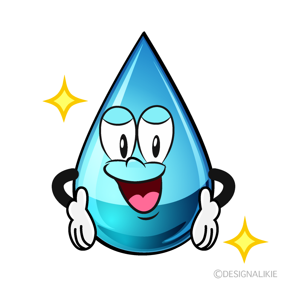 Confident Water Drop Cartoon Character Image