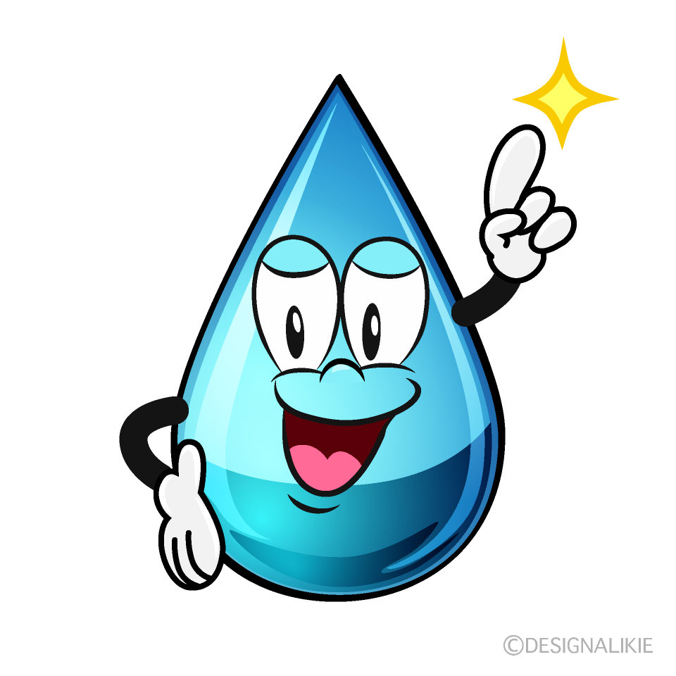Posing Water Drop Cartoon Character Image