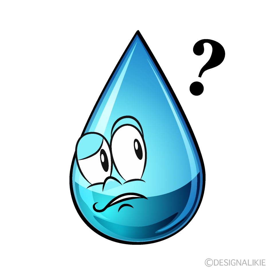 Thinking Water Drop Cartoon Character Image