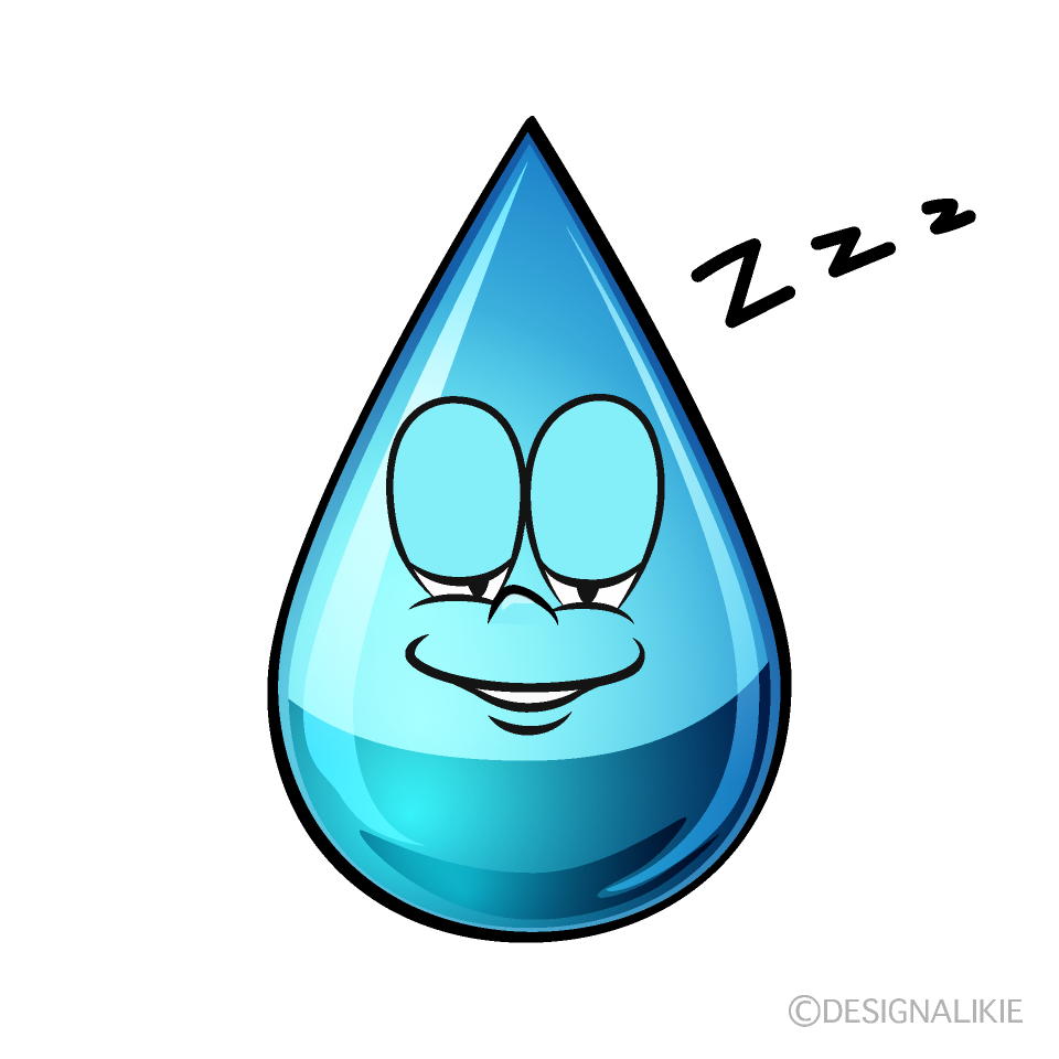Sleeping Water Drop Cartoon Character Image