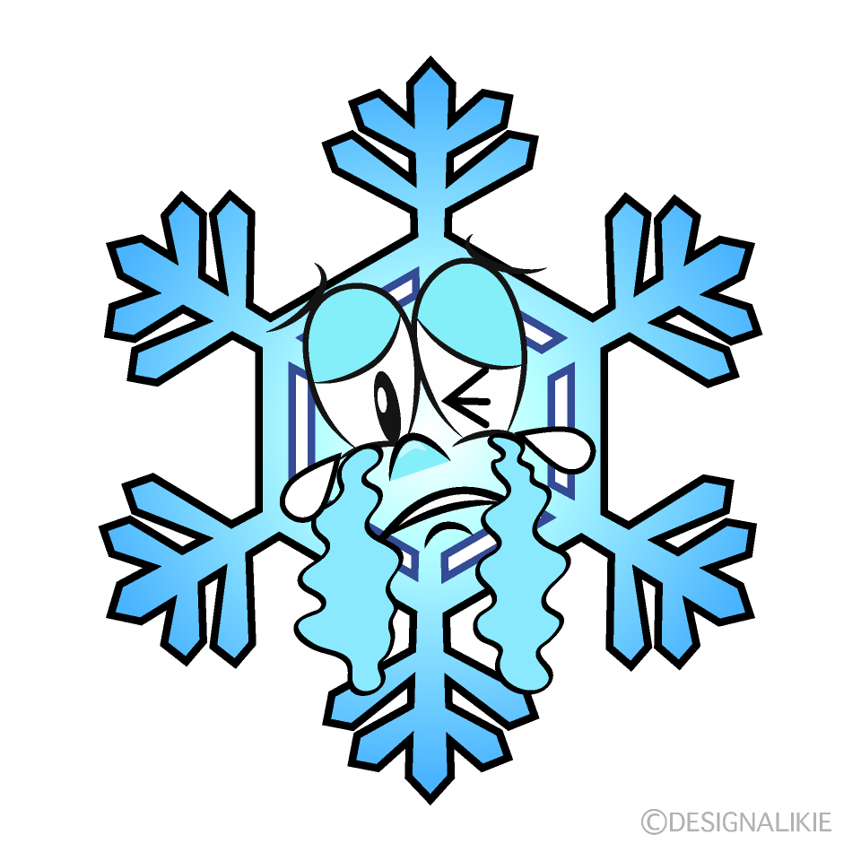 Crying Snowflake Cartoon Character Image