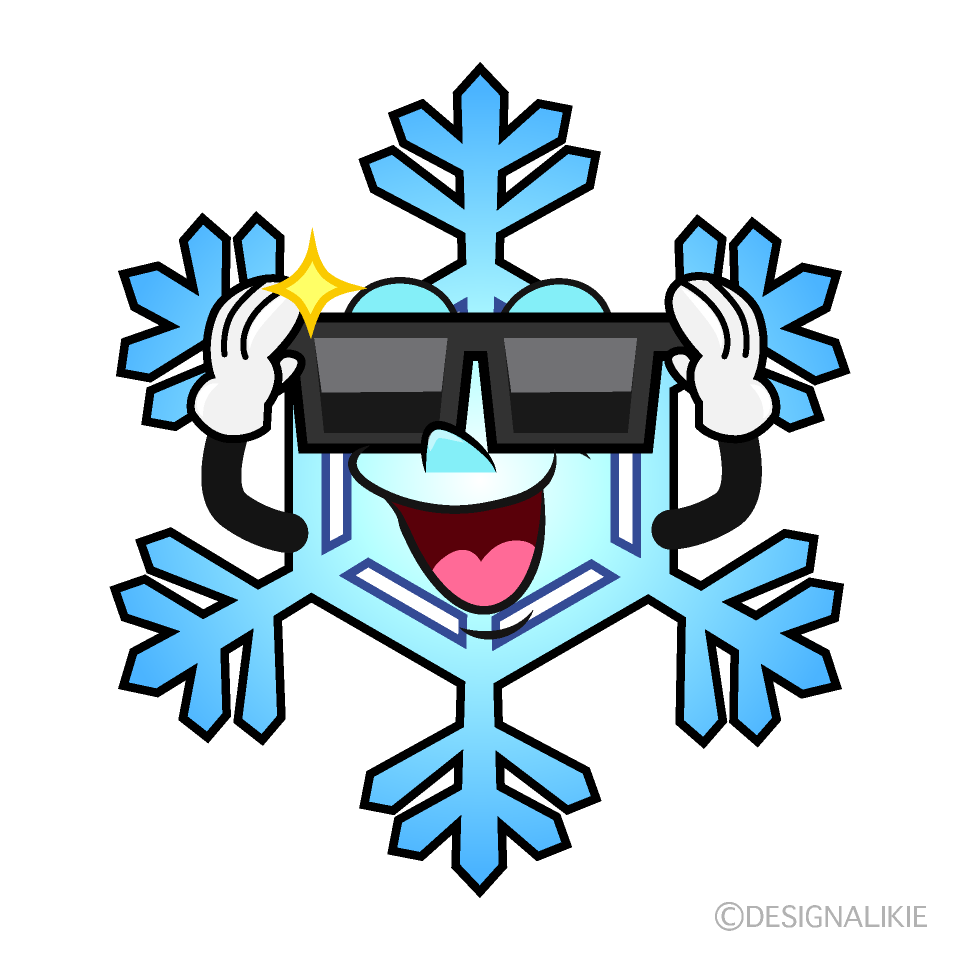 Snowflake with Sunglasses Cartoon Character Image