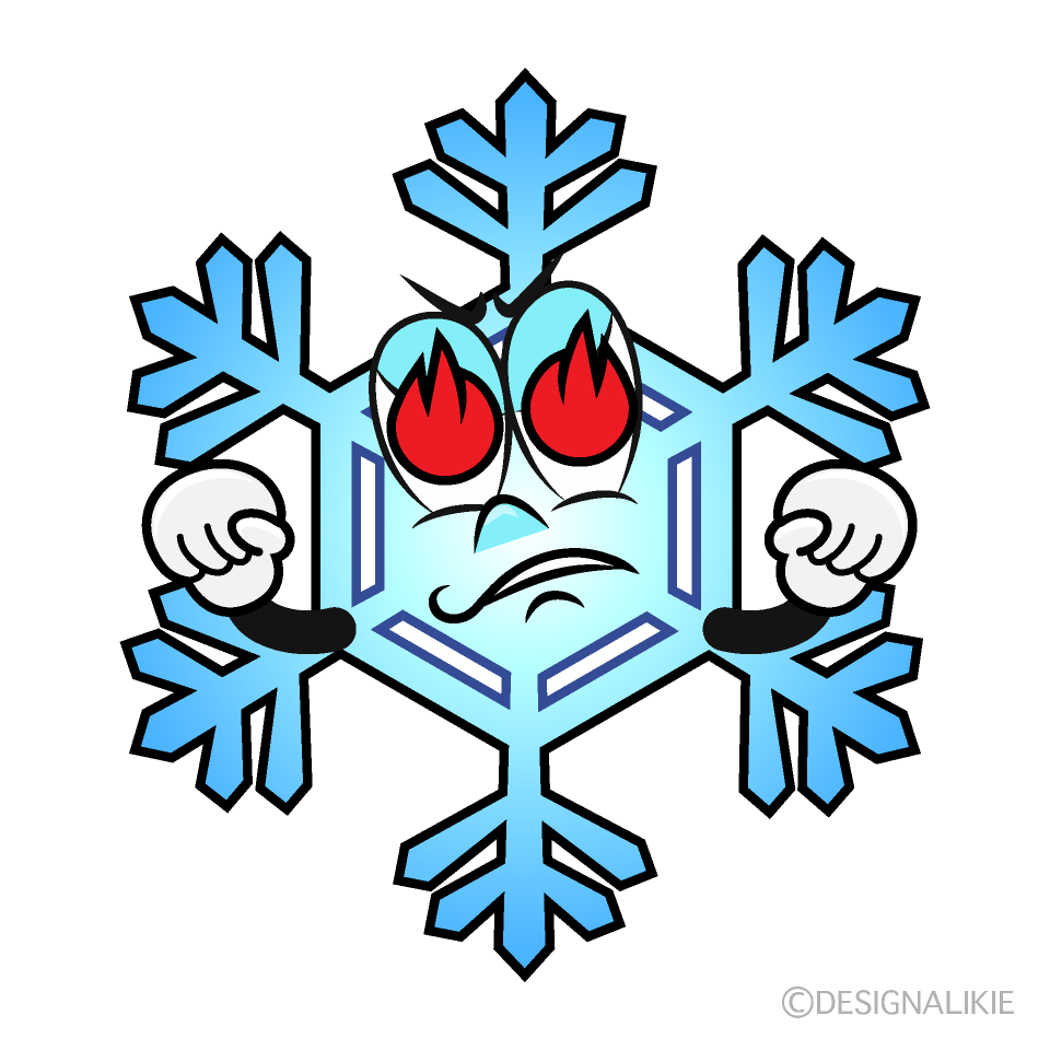 Burning Snowflake Cartoon Character Image