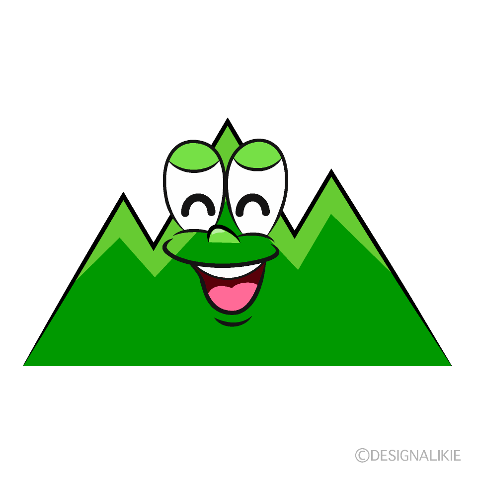 Smiling Mountain Cartoon Character Image