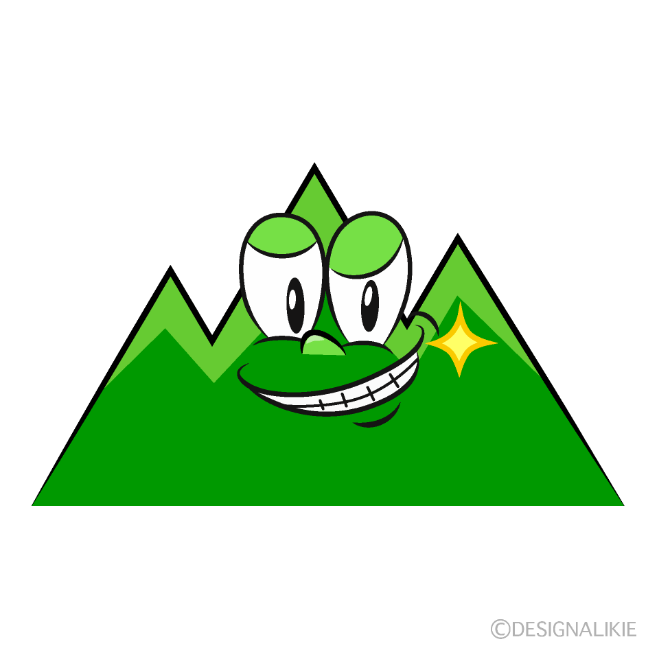 Grinning Mountain Cartoon Character Image