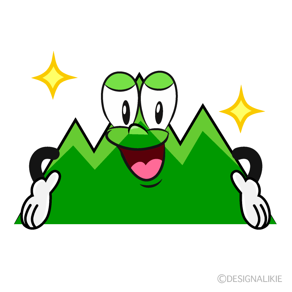 Confident Mountain Cartoon Character Image