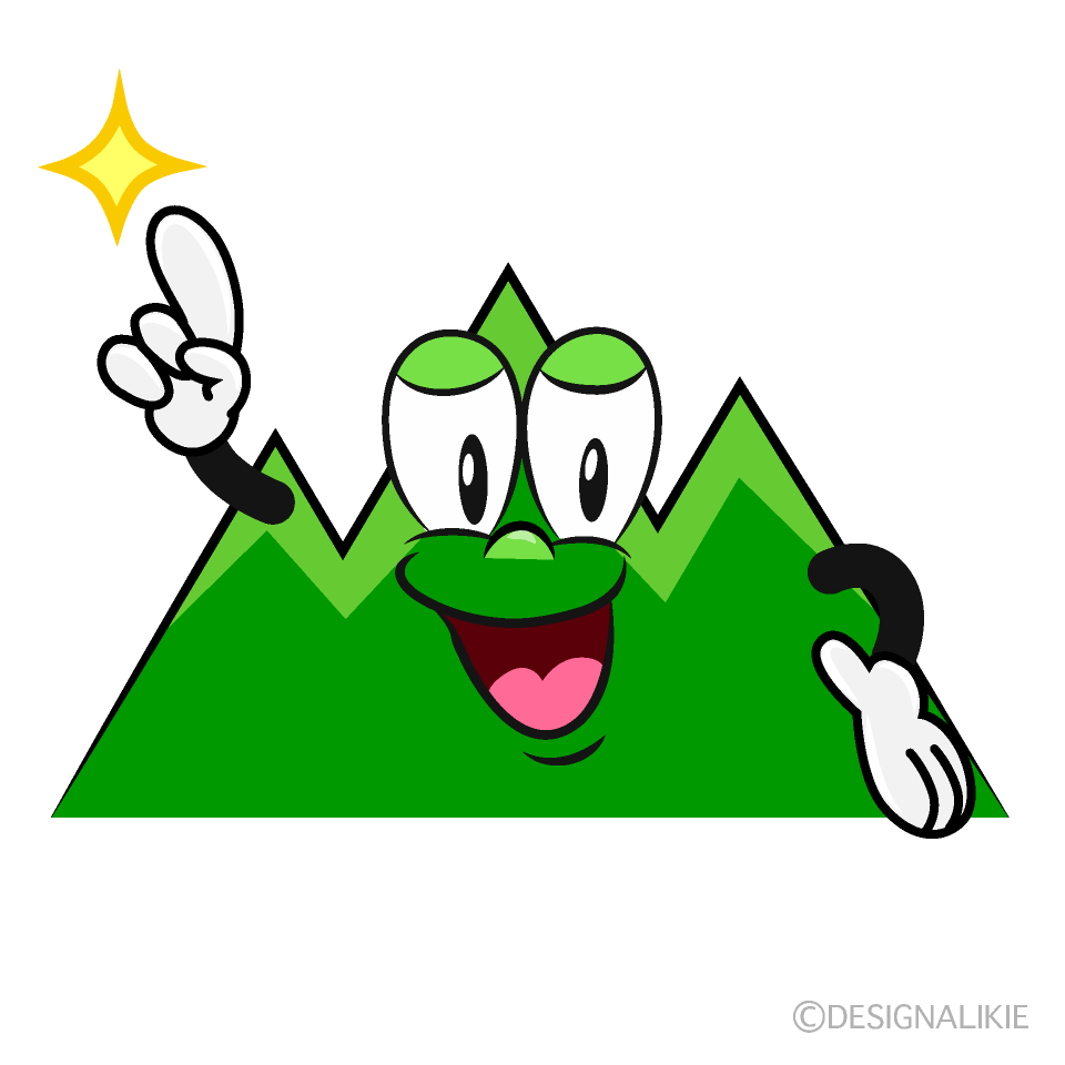 Posing Mountain Cartoon Character Image