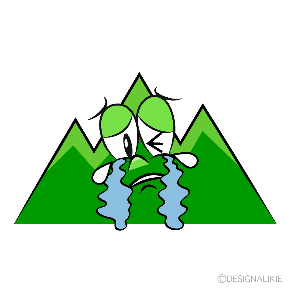 Crying Mountain Cartoon Character Image