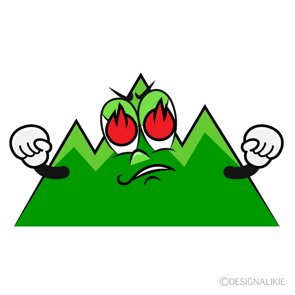 Burning Mountain Cartoon Character Image