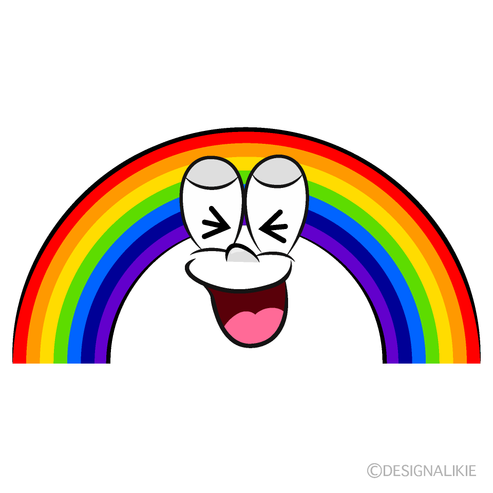 Laughing Rainbow Cartoon Character Image