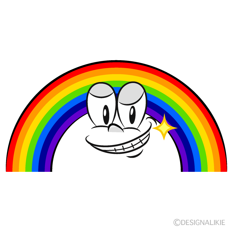 Grinning Rainbow Cartoon Character Image