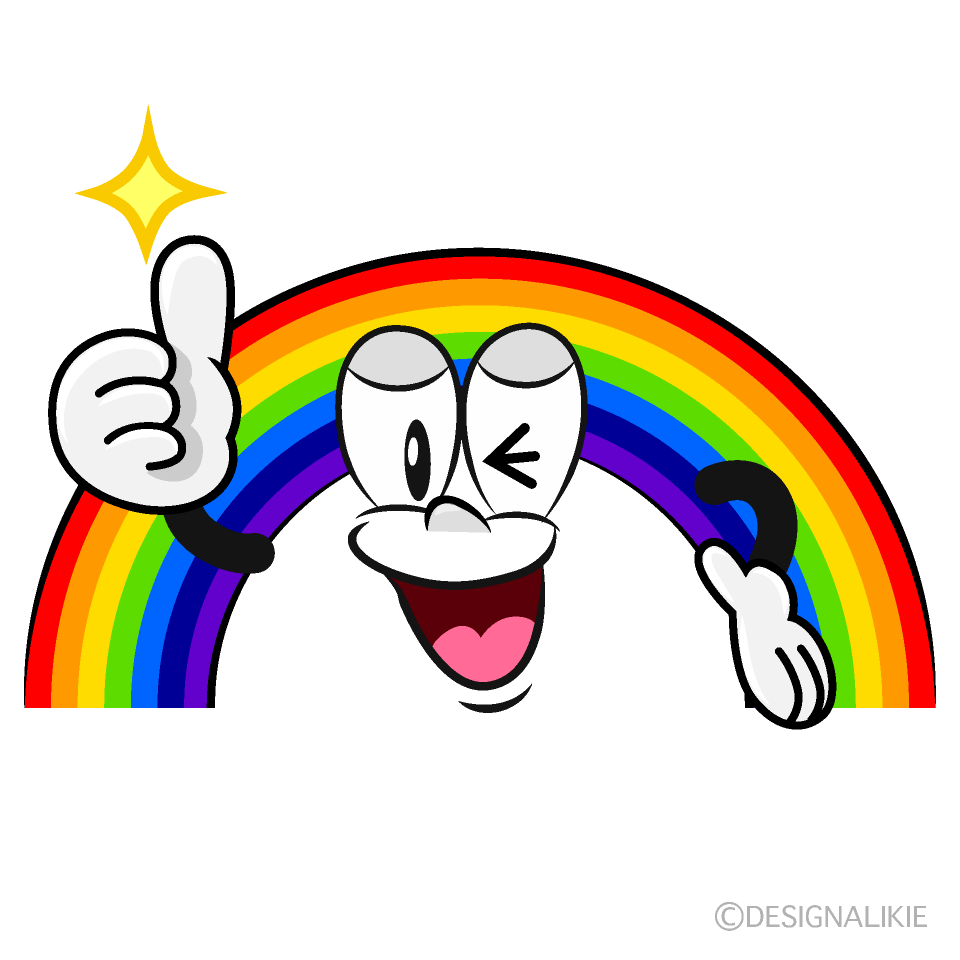 Thumbs up Rainbow Cartoon Character Image