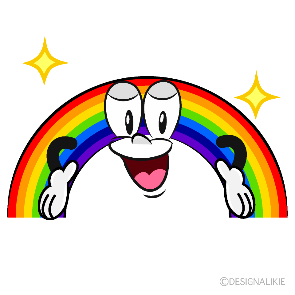 Confident Rainbow Cartoon Character Image