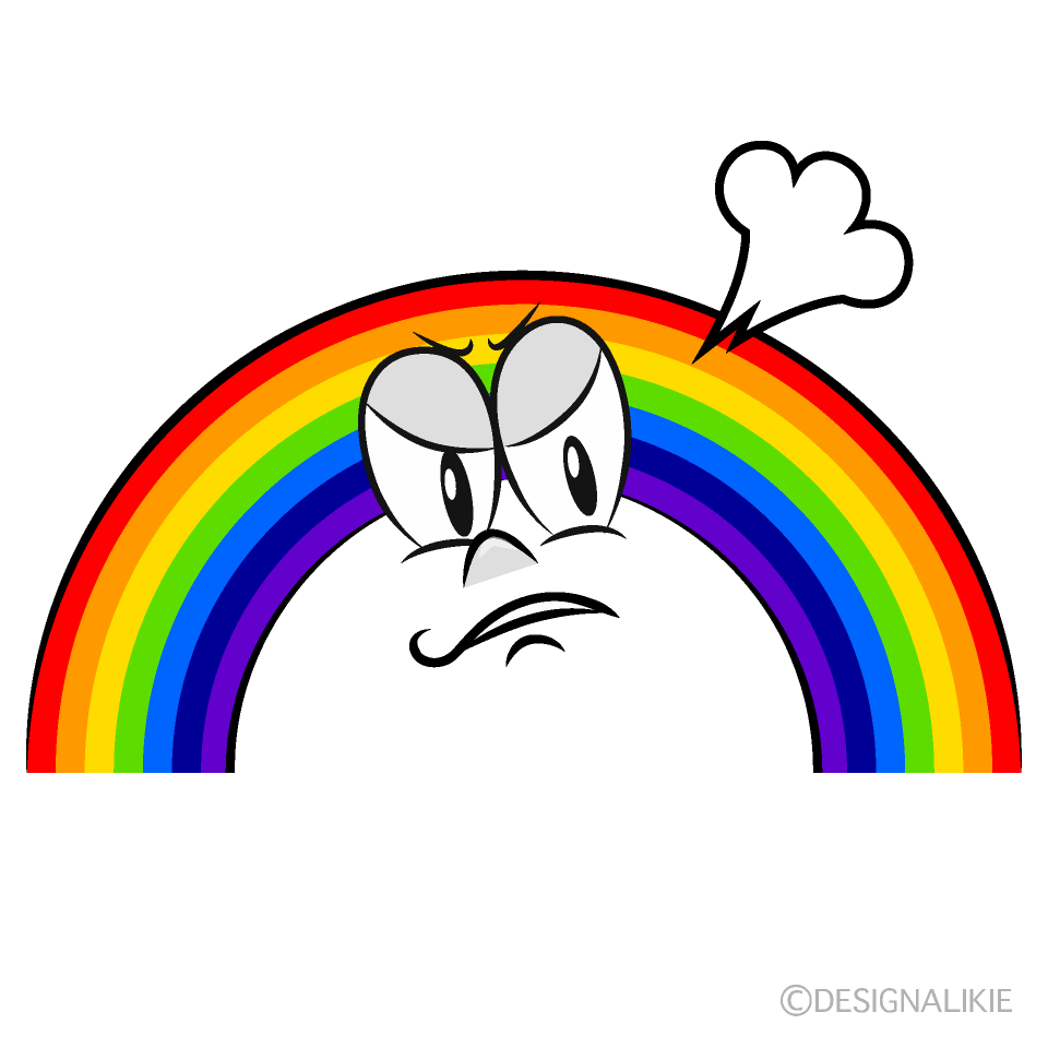 Angry Rainbow Cartoon Character Image