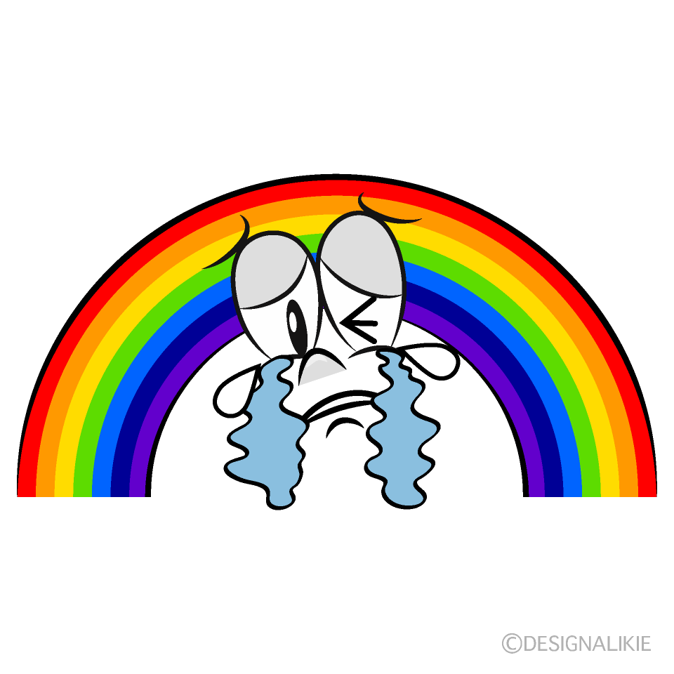 Crying Rainbow Cartoon Character Image