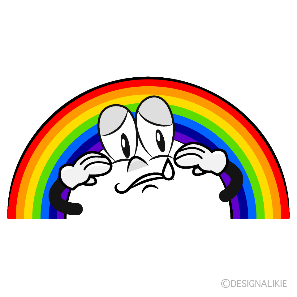 Sobbing Rainbow Cartoon Character Image