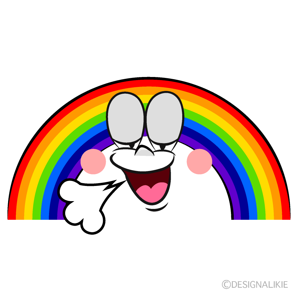 Relaxing Rainbow Cartoon Character Image