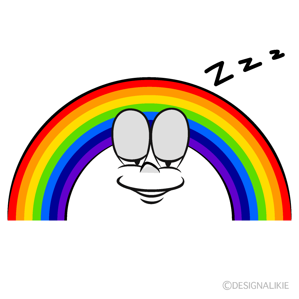 Sleeping Rainbow Cartoon Character Image