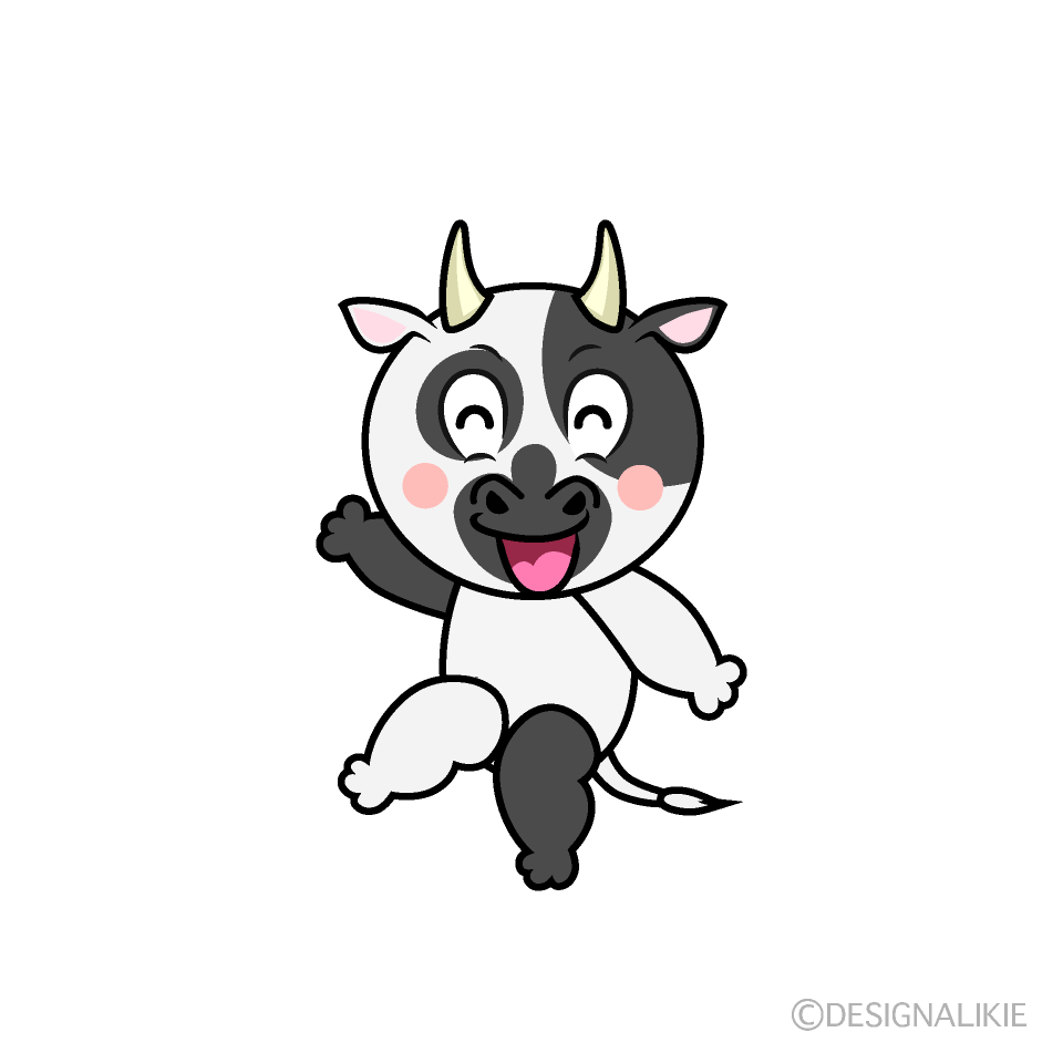 Smiling Cow Cartoon Character Image