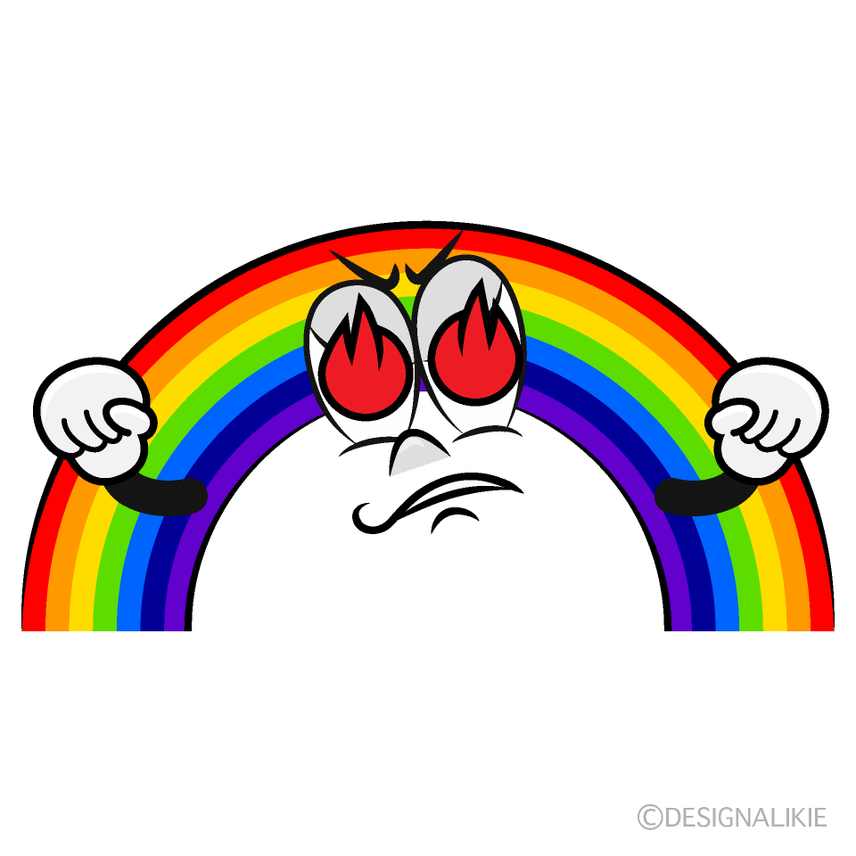 Burning Rainbow Cartoon Character Image