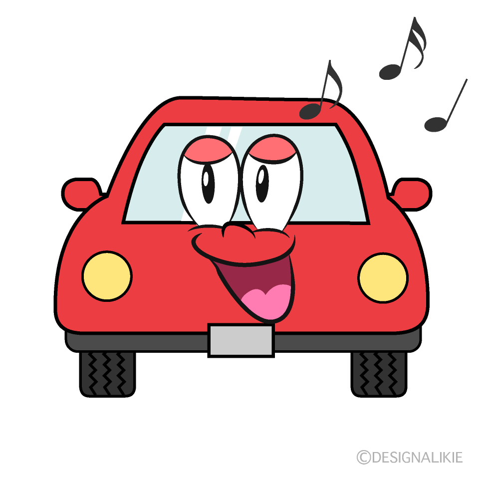 Singing Car Cartoon Character Image