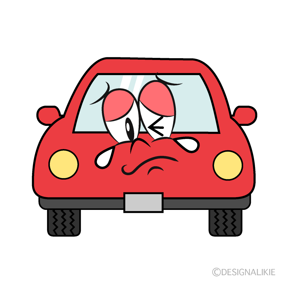 Crying Car Cartoon Character Image