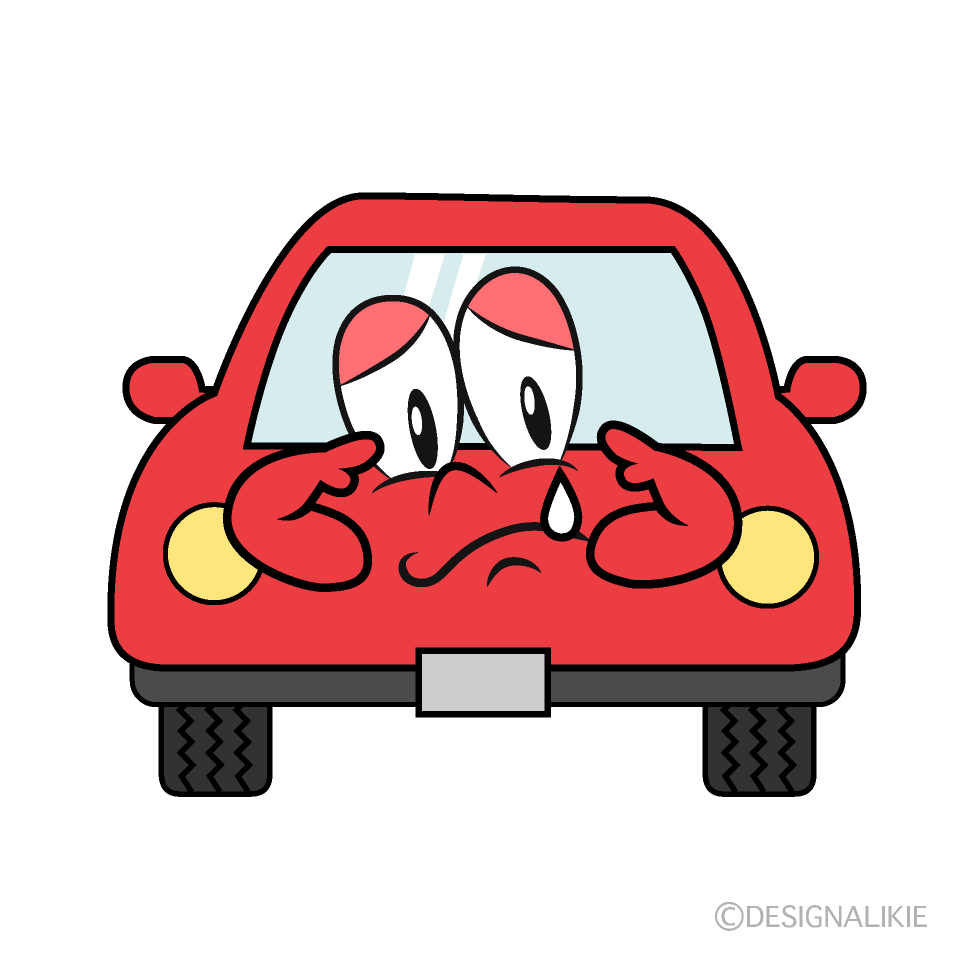 Sobbing Car Cartoon Character Image