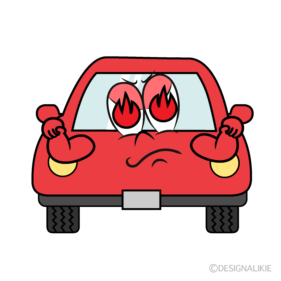 Burning Car Cartoon Character Image