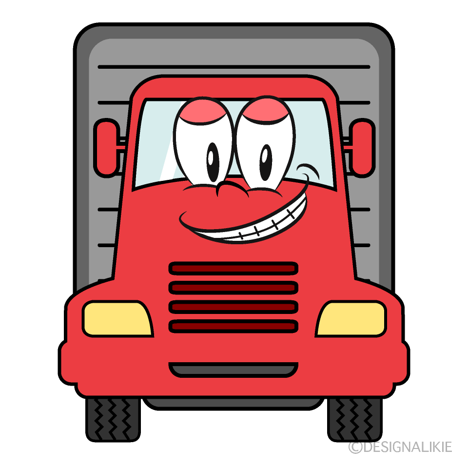 Grinning Truck Cartoon Character Image