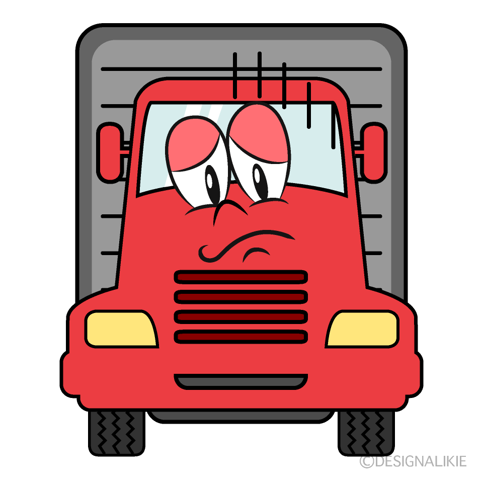Depressed Truck Cartoon Character Image